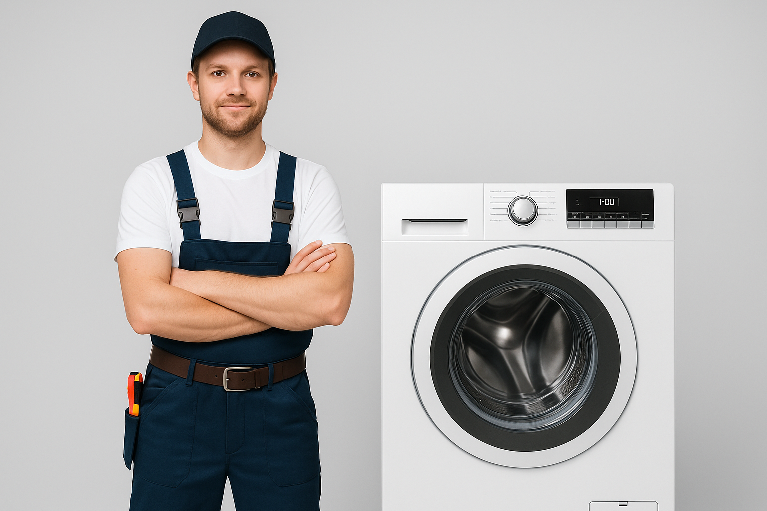Technician repairing washing machine in Waterloo – washer repair service